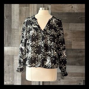 & Other Stories top size 6 black white stars dark feminine witchy quiet luxury